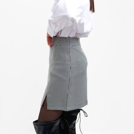 Women's skirt with a cut Mist p. 44, black/white-8