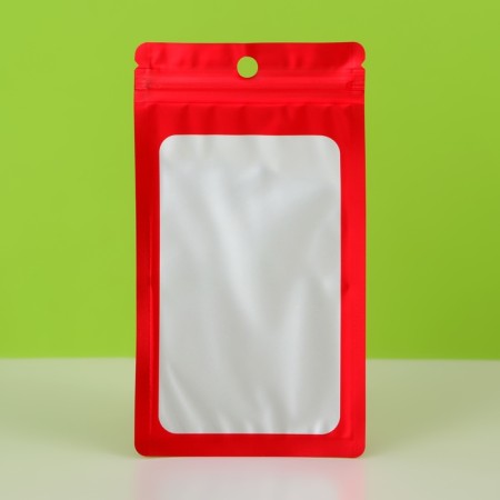 SIP-LOK package with a window, with Euroslot, red, 15.5 x 8.5 cm-2