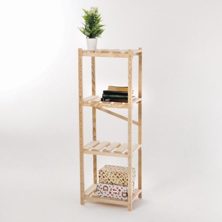 The rack wooden reinforced, 4 adjustable shelves, screw connection, 125x45x28 cm