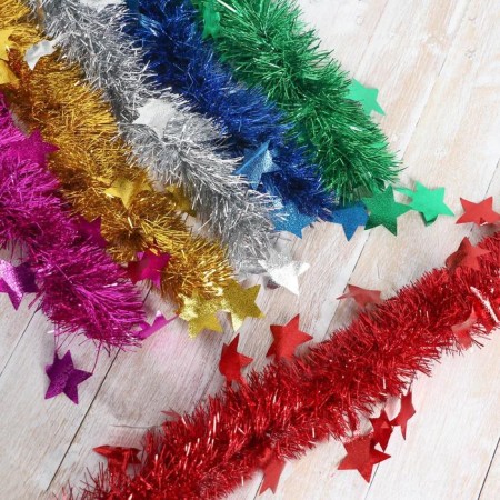 Mishura "Magic" stars, D-6 cm, 200 cm, mix