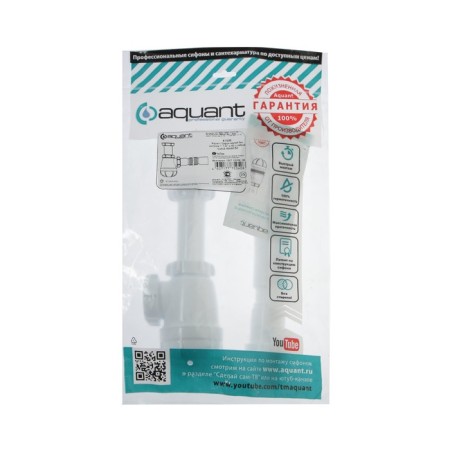 Siphon for the sink is small Aquant, 1 1/4 "x 40 mm, without release, with a flexible pipe 40x40/50 mm-1
