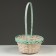 Wicker basket, d23 x 17 x 10/36 cm, green, bamboo