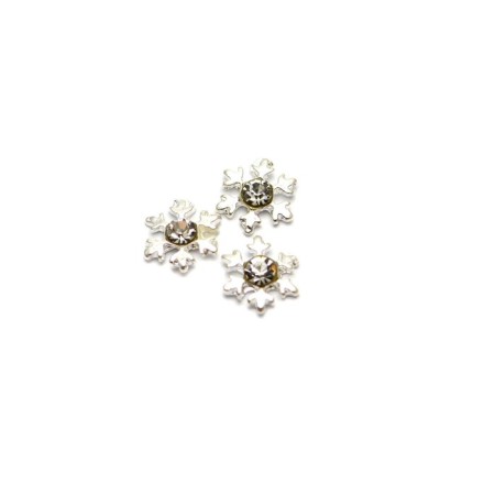 Metal fittings Pole "Snowflakes. Silver with stone ", 2 pcs