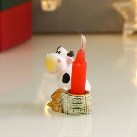 Souvenir Polystone SPRACTER with a candle "Bowing of a gland with coins" MIX 4.5x4.3x3 cm-4