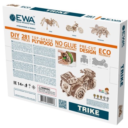 A prefabricated EWA wooden model “Motorcycle. Trike "-10