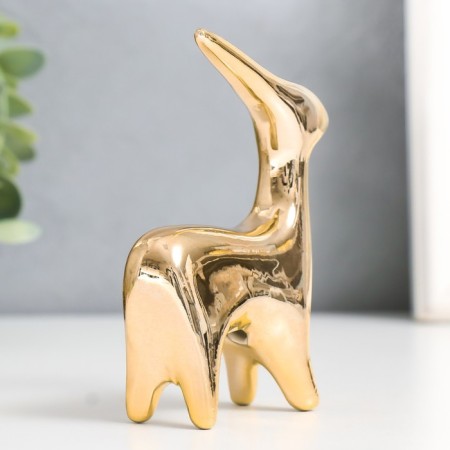 Souvenir ceramics "deer" gold 8x2.8x10.5 cm-3