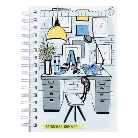 Note book A6, 120 sheets in the cage on the crest "New Office", cover Cardon, Mix-7