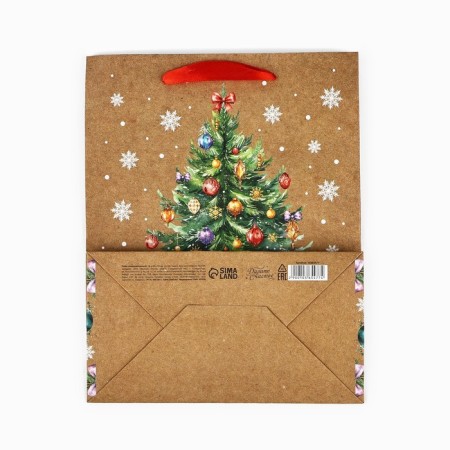 Gift New Year Craft vertical “Happy New Year”, Christmas tree, MS 18 x 23 x 10 cm-4