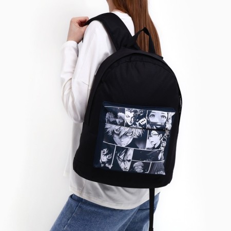 School Youth Backpack "Anime", 33x13x37, lightning department, n/pocket, black-6