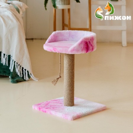 A column-bungee with a sunbed, 35 x 35 x 50 cm, pink-white