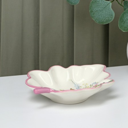Serving share "Rose", 21 × 15 × 4.5 cm, white color-1