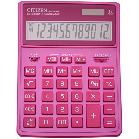 Citizen desktop calculator "SDC-444xrpke", 12-bit, 155 x 204 x 33 mm, double power, pink-1