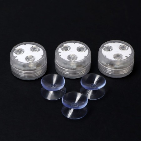 Waterproof lamp minimal mini, 3 x 1.9 cm, 3 pcs, from CR2032 (in set), remote control, rgb, IP68-2