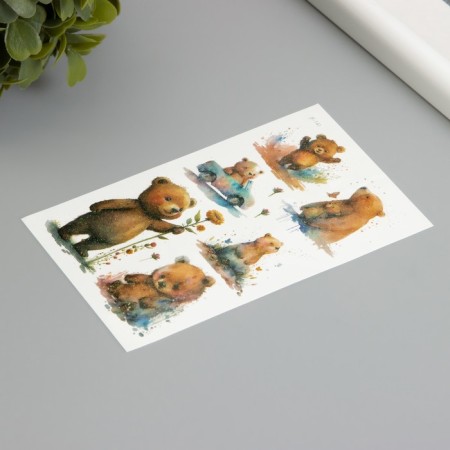 Tattoo on the body phosphorus with sparkles "Bear" 7.5x12 cm-1