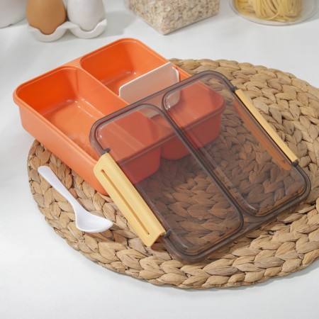 Lunch-Box Plastic Dolyana "Classics", 2 compartments, 18 × 18 × 6 cm, color mix-1