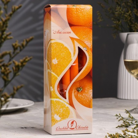 Antique aromatic "orange" candle, 2.3x 24.5 cm, 5 hours, 55 g, orange-2