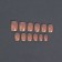 Nude overhead nails, 12 pcs, with adhesive plates, with sparkles, shape is a soft square, the color is light - beige