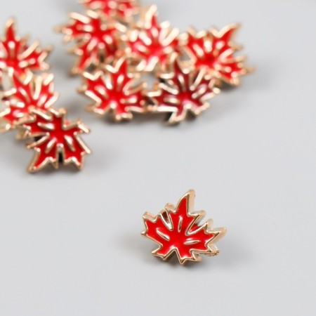 Button plastic for creativity "Maple leaf" set 10 pcs 1.2x1.4x0.7 cm-1
