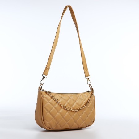 Bag Baget with a zipper, beige color-3