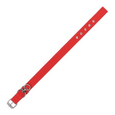 Two -layer collar with a swivel 58 x 3 cm, polyester, red-4