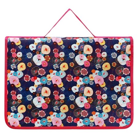 A4, 330 x 240 x 90 mm folder, plastic, on Velcro, PM-A4-23 "Flower web", pink-2