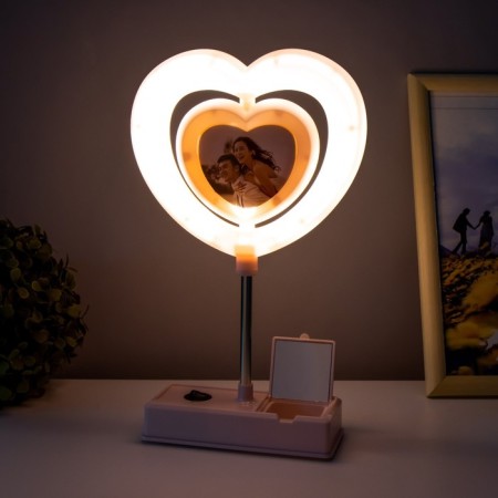 Night -hearteous "Heart" with a photo frame LED USB AKB MICS 7x15.5x30 cm Risalux-3