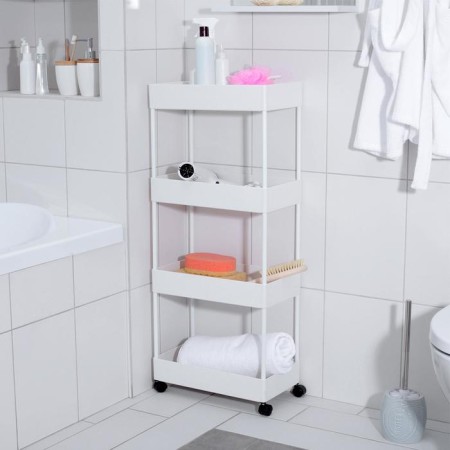 Floor launcher, 4 sectional, on wheels, 40 × 21.7 × 90 cm, white color-2