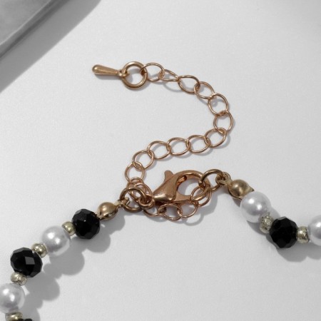 Crystal pendant with Mallorca, wicker heart, black and white color in gold-1