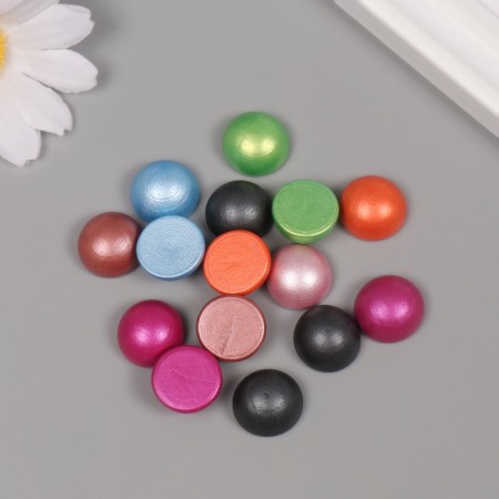 Decor for creativity tree "Half of the ball metallic" mix set 15 pcs 1.5x1.5x0.8 cm