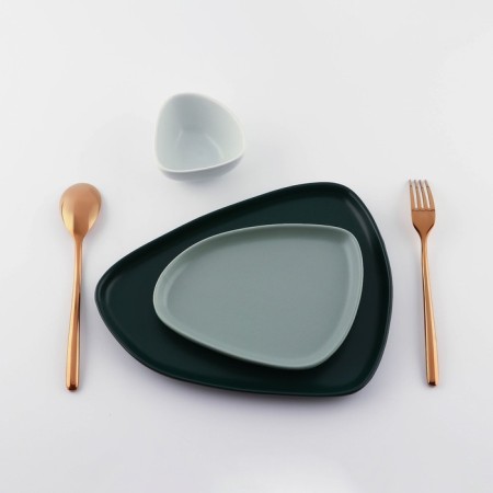 Ceramic non-standard ceramic form “dark green”, 28 x 22 cm, green color-3