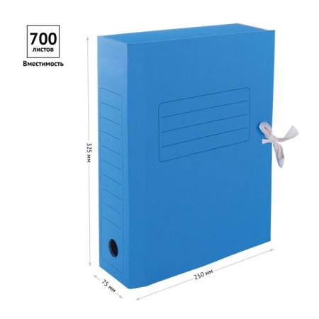 Archival folder with caligrata ties, micro -fraud, 70 mm, up to 700 l, blue-1