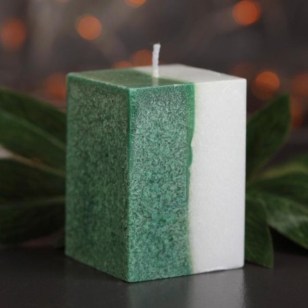 Candle cube 5x7.5cm, "crystalline pattern", coniferous-2