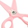 Scissors 11.8 cm plastic handles, rounded ends of the blades, bunny pink calligrata