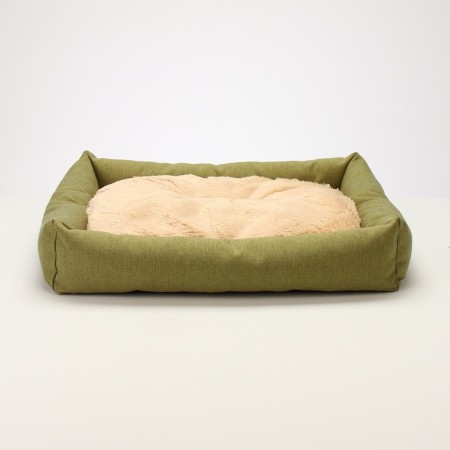 An animals bed, 60*50*15 cm, martial, synthetic winterizer, temptation. Fur, green-1