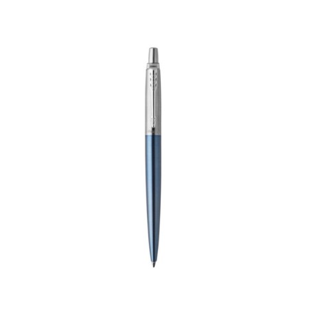 Ballpoint pen Parker Jotter Core Waterloo Blue Ct M, stainless steel case, blue glossy/ chrome, blue ink-2