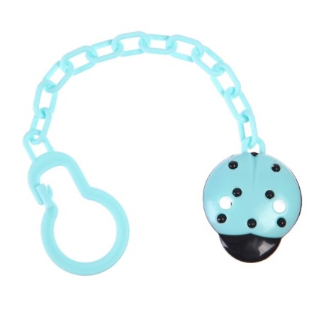 Holder for the nipple - dummy "ladybug", on the chain, the color of turquoise-3