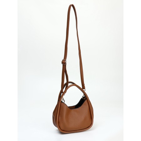 Bag Women's Tout with zipper, brown color-2