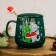 Ceramic mug with a spoon of "love in the new year", 350 ml, green color