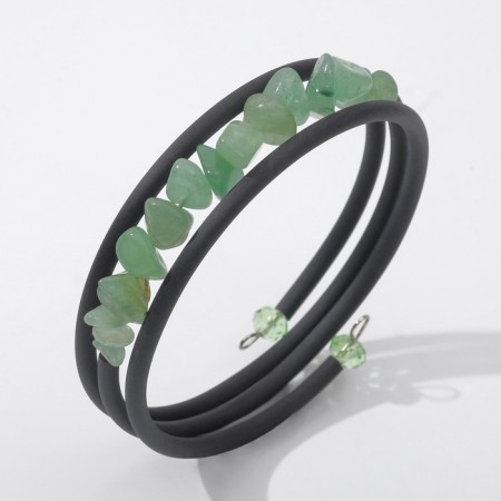 Bracelet-spring "Jade" Glatovka on a rubber cable, 6 cm