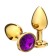 Anal traffic jam-hoods, gold, crystal with dark purple, d = 33 mm
