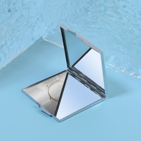 Folding mirror, 6 × 6 cm, silver color-2