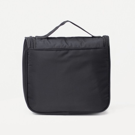 Cosmetic bag, a lightning department, with a handle, with a hook, black color-2