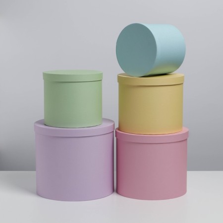 Set of boxes 5 in 1, gift packaging, “pastel”, 13 x 13.5–19.5 x 23 cm-2