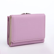 Women's wallet on the button, lilac color