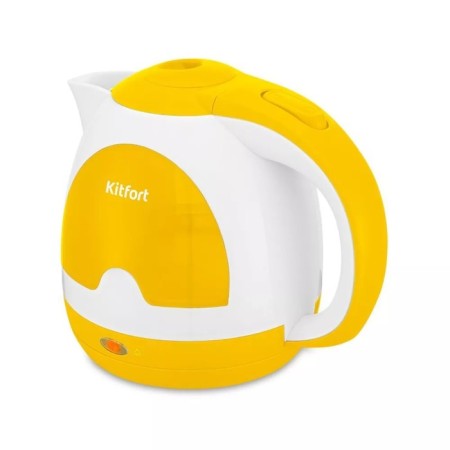 Electric kettle KitFort KT-6607-3, plastic, 1 l, 1300 watts, white-yellow