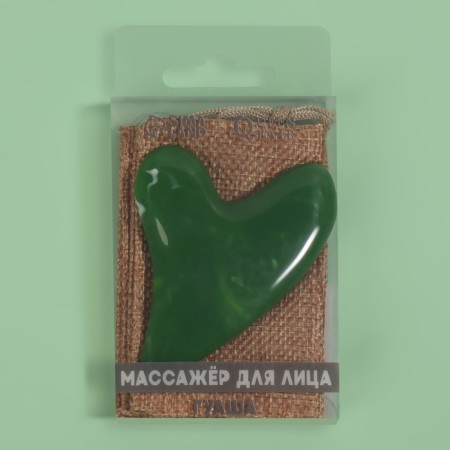 Guasha massage "Bird", 5.7 × 8 cm, green color-4