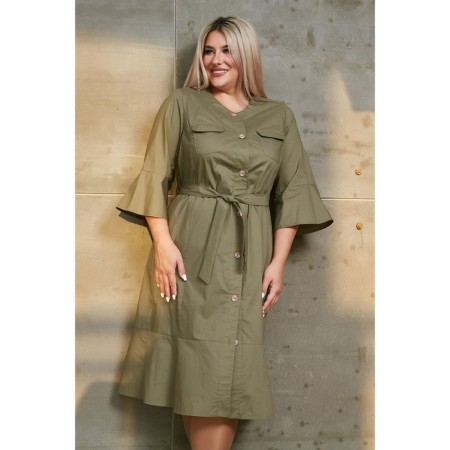 Women's dress, size 54, khaki color