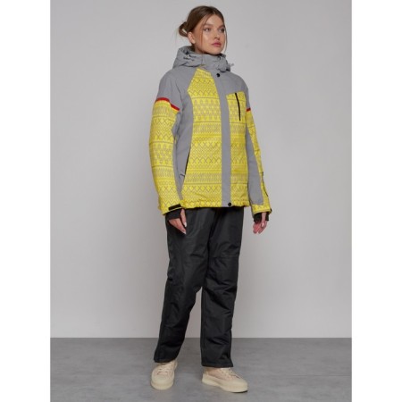 Ski jacket female winter, size 46, yellow color-10