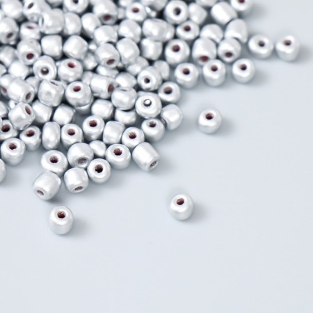 Round beads 6/0 "silver" 20 g