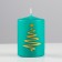Candle - cylinder "Christmas tree", 5.6x8 cm, green